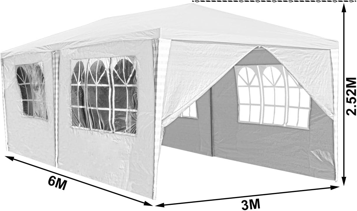 3 Pareti Laterali Per Tenda Da Sole 3x3 M – MQoutdoor Impermeabili UV 50+ – Con Ganci E Corde