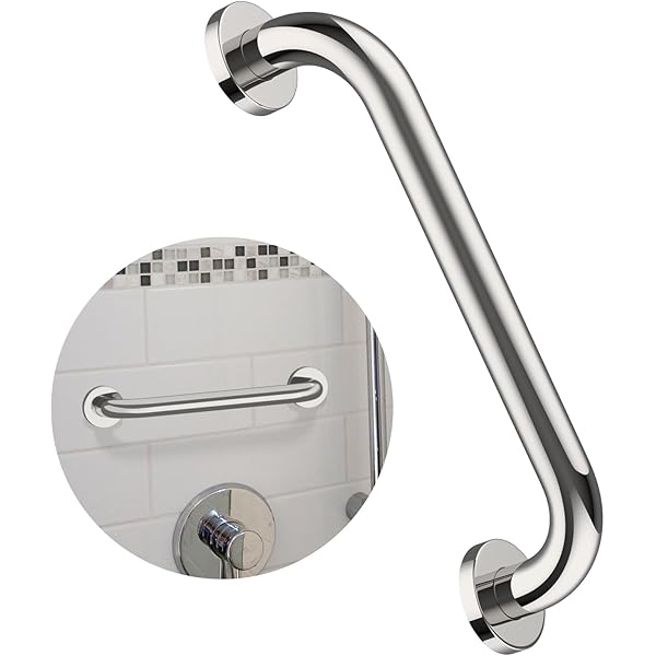 Brushed Nickle Shower Bar ZUEXT Pack 24 Black Shower Grab Bars