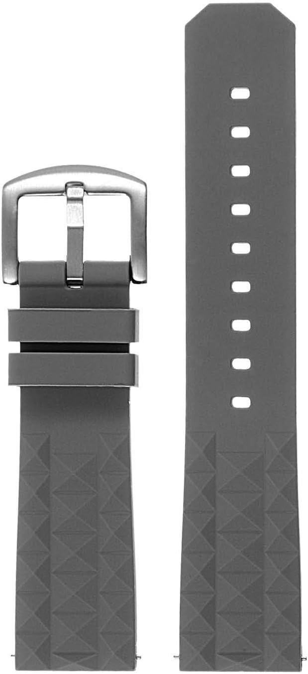 StrapsCoSuper Waffle Silicone Rubber Quick Release Dive Watch Band Strap - Choose Your Color - 20mm 22mm