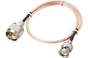 Boxonly Coaxial Cable with UHF (PL259) Male to BNC Male Connectors Low Loss Coax Cable RG316 50 Ohm 3 Ft