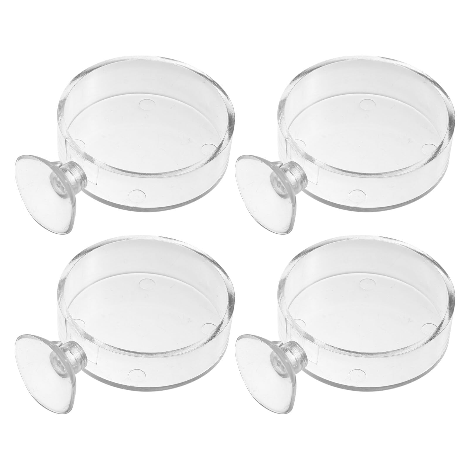 POPETPOP Aquarium Shrimp Feeder, 4pcs Acrylic Fish Feeding Tray Fish Feeding Food Dish with Suction Cup for Fish Tank Aquarium Shrimp Tropical Fish African Dwarf Frog