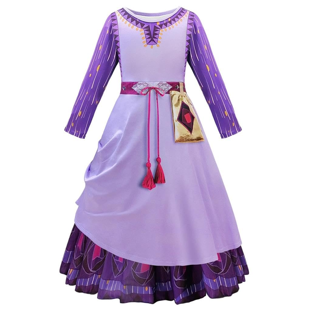 Lito Angels Asha Fancy Dress Up Clothes Princess Party Costume Play Wear for Kids Girls Age 10-11 Years, Purple (Tag Number 150)