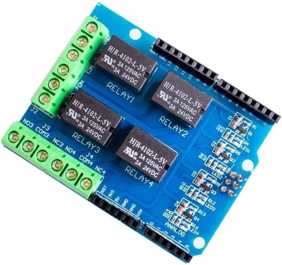 Yadianna 5pcs/lot 4 Channel 5v Rela Shield Module, Four Channel Rela Control Board Rela Expansion Board Scientific Experiment Module