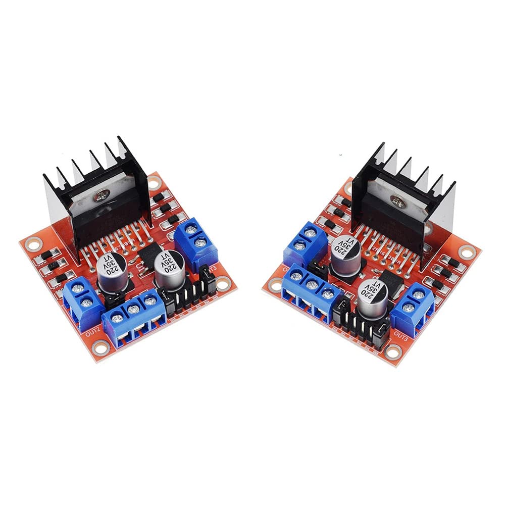 2 Pcs L298N Dual H Bridge DC Motor Driver Stepper Motor Driver Controller Module for Arduino Motor Drive Controller Board Module