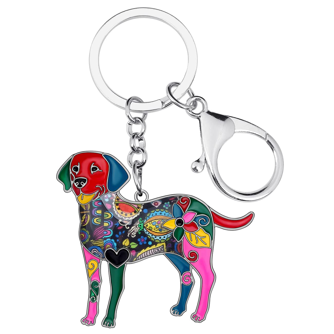 NEWEI Enamel Labrador Dog Keychain Keyrings for Women Girls Purse Bag Charms