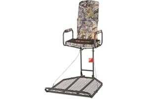 Guide Gear Deluxe Hang-On Tree Stand Chair for Hunting Cushion Seat Hunt Gear Equipment Accessories, Camo Camo
