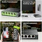 TP-Link TL-SG605E Managed 5-Port Gigabit Switch Plug & Play Cloud Metal Power view 5