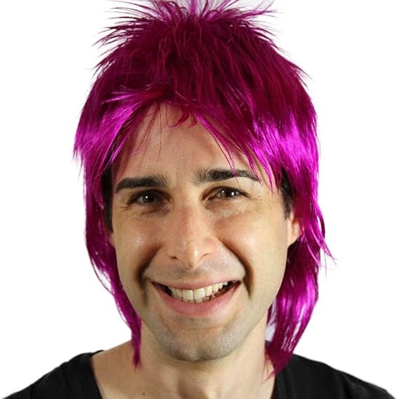 My Costume Wigs Men's Purple Mullet Wig (Cyclamen) One Size