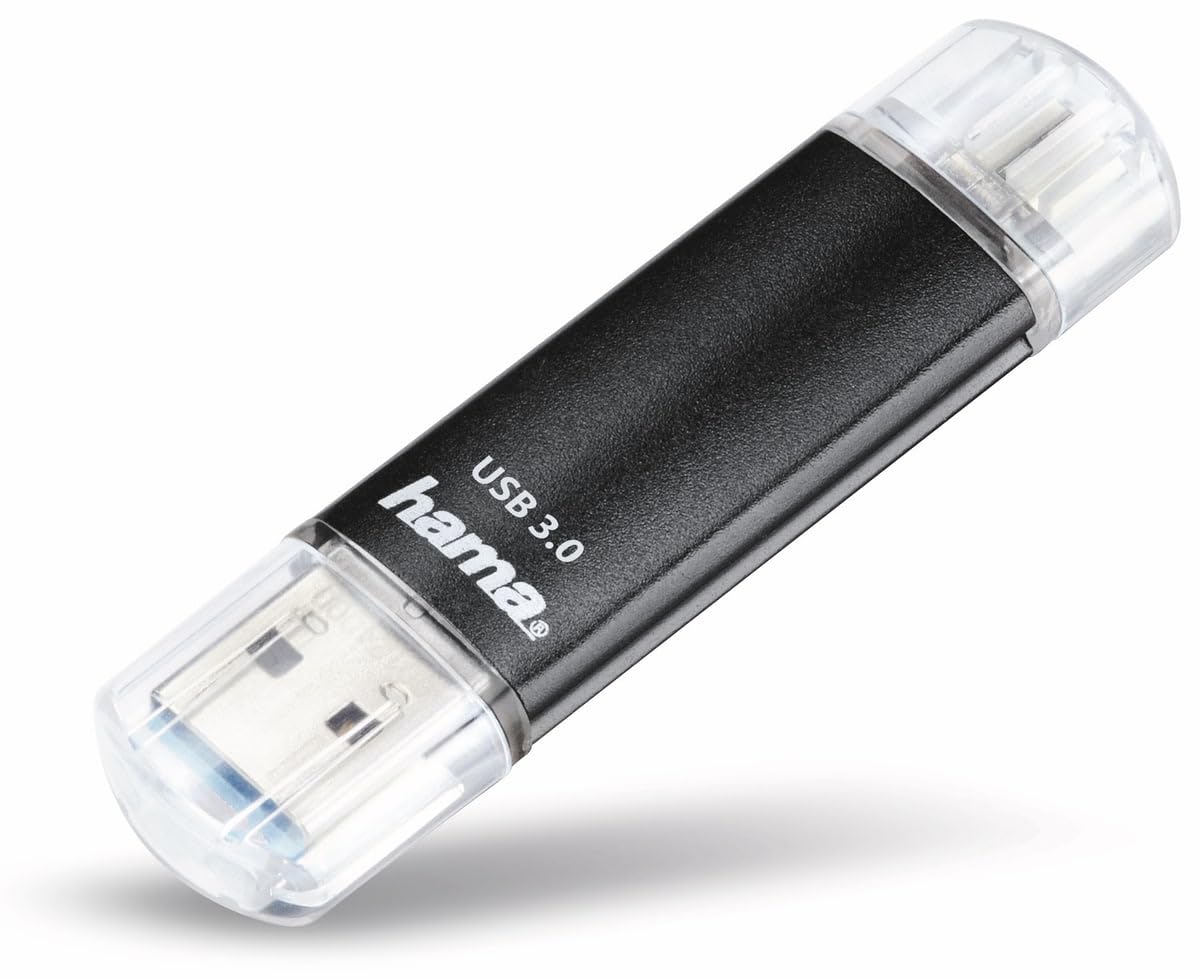 Hama 124001 Laeta Twin OTG USB 3.0 Flash Drive black 128 GB