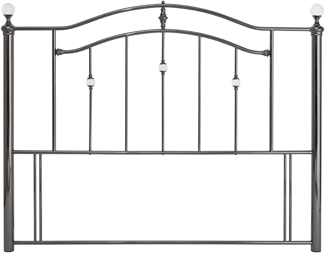 World Goods 4ft6 Double Crystal design and Black Nickel metal finish headboard. Bed head