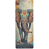 SDMKA Elephant Totem Yoga Mat for Women Men 71" x 26" Non Slip Exercise & Fitness Mat 1mm Thick Workout Mat for Yoga, Pilates, Come with Storage Bag