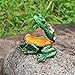 Waltz&F Back drill frog Trinket Box Hinged Hand-painted Animal Figurine Collectible Ring Holder