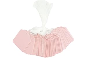 MsaHeuto 100 Count Hanging Tags with String for DIY Projects and Gifts, Pink