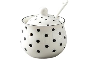 Small Sugar Bowl with Lid and Spoon, 230ml Ceramic Sugar Dish, Sugar Holder for Coffee Bar