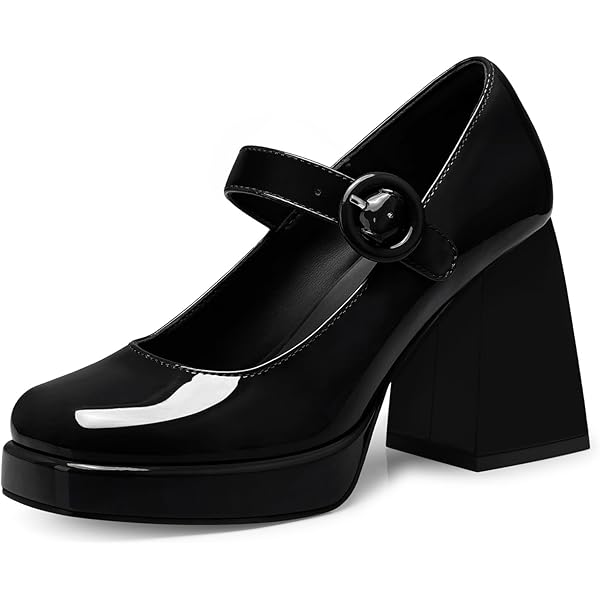 Patent Leather Mary Janes Caradse Womens Chunky Mary Jane Platform ...