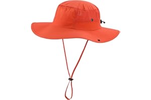 Home Prefer UPF50+ Mens Sun Hat Wide Brim Womens UV Protection Beach Bucket Hat for Fishing Hiking Snap Up Cowboy Hat