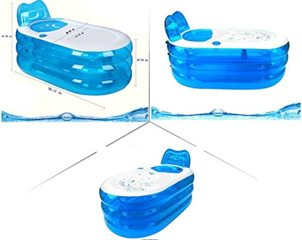 Fashion Foldable Durable Adult SPA Inflatable Bath Tub with Electric Air Pump-blue