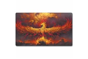 bozzhen TCG Playmat Board Game Trading Card Tabletop Pad MTG for Games Smooth Cloth Surface Rubber Base with Stitched Edges Original Art Designs 24X14inch-Magic Phoenix