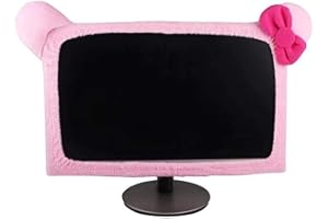 Rumcent 15"-22" Lovely Cute Waterproof Dustproof Computer Laptop TV LCD Screen Monitor Decoration Dust Cover Protector, Pink
