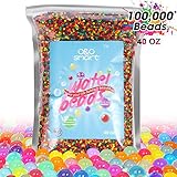 Water Beads 2.5lb (100,000 Beads), Non-Toxic Jelly beads for kids Summer Pool Parties, Sensory Toys, Plants, Vase, Spa Refill, Wedding and Home Decor, 9 Colors O&O smart Transparent Soft Beads
