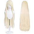 UTIEHD 100cm / 40 Inch Long Wig, Universal Anime Costume Cosplay Wig, Perfect for Party, Daily-Use, Festivals, and Halloween, Great for TV, Film, Anime Game Character Cosplay (Light Blonde)