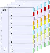 Thboxes A4 File Dividers 5 Pack 10 Part Multi Hole Punched Tabbed view 1