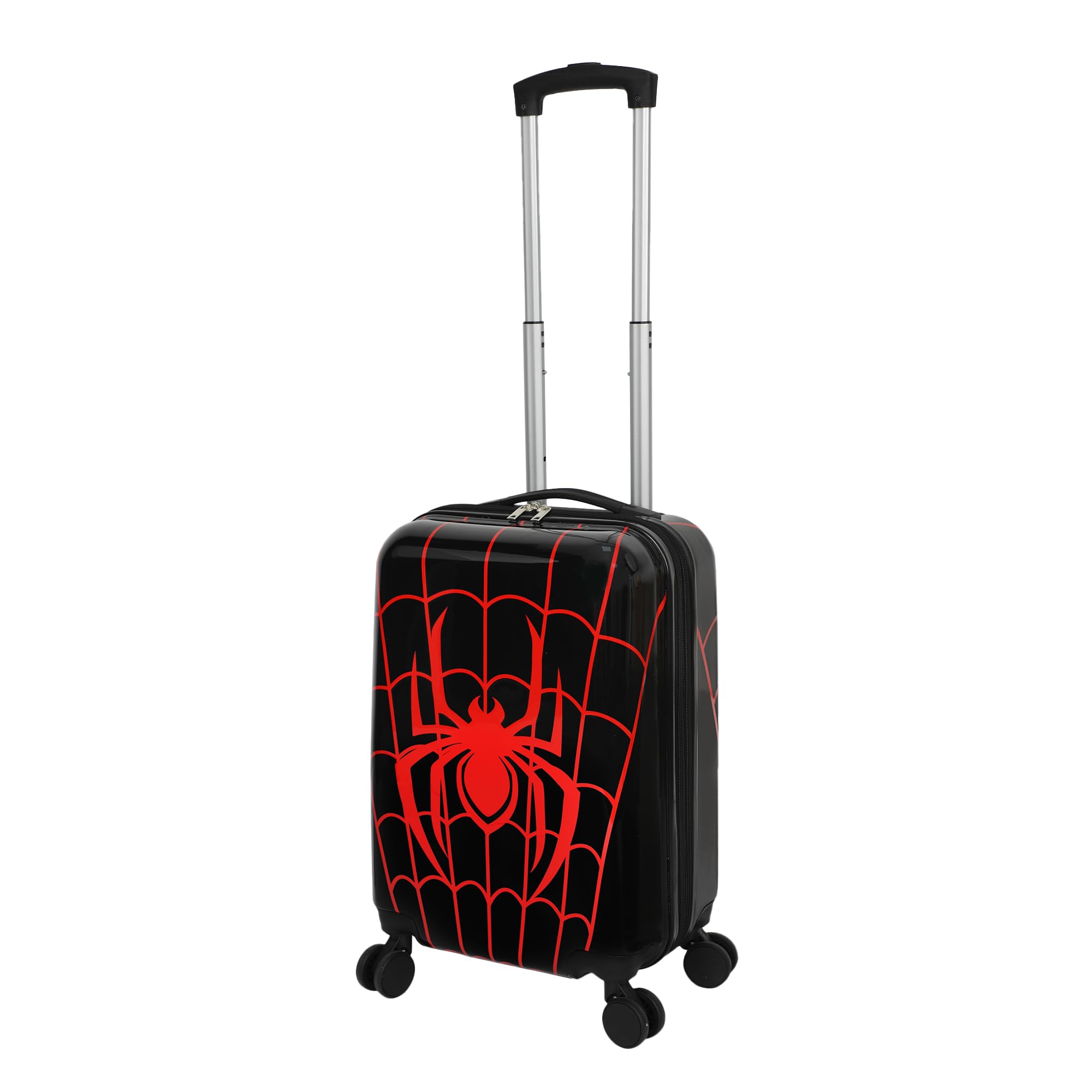 Bioworld Spider-Man Web Logo 20” Carry-On Luggage With Wheels And Retractable Handle