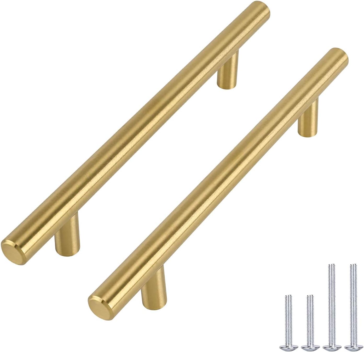 Goldenwarm T-bar, furniture handles, hollow stainless steel kitchen cupboard door handles, gold coloured brass