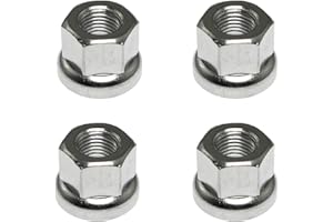 RLECS 4pcs Stainless Steel Bicycle Hub Nut Front Axle M10 for Rear Mount, Silver