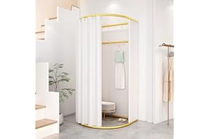 MADAMERA Clothing Store Fitting Room with Shading Curtain, Portable Temporary Mobile Privacy Protection Dressing Room, Foldable Mall Simple Changing Room and Temporary Mobile Room, 200x100x95cm(White)