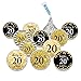 Andaz Press Glitzy Faux Gold Glitter Milestone Chocolate Drop Labels, Cheers to 20 Years, 20th Birthday or Anniversary, 240-Pack, Not Real Glitter, Kisses Party Colored Decorations