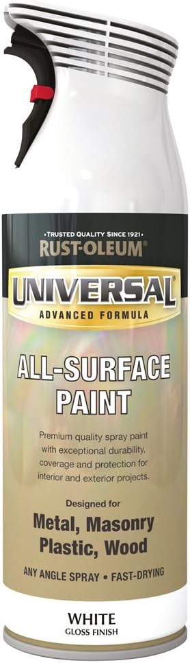 Rust-Oleum 400ml Universal Spray Paint - Gloss White, 400 ml (Pack of 1)