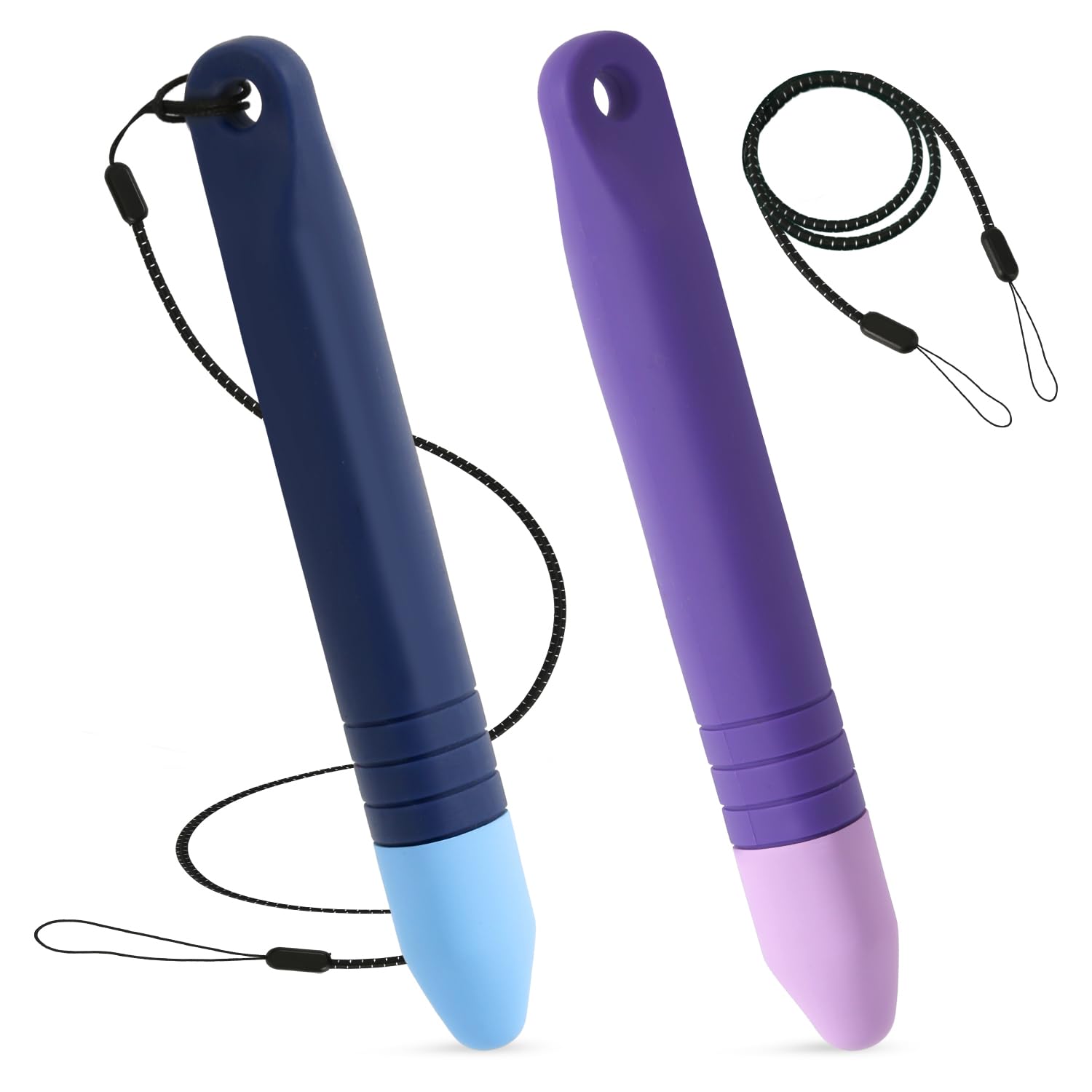 2pcs Kid-Friendly Stylus Pens for Touchscreen, Crayon Pen & Tethers Anti-Rolling Children's Touch Screen Capacitive Tablet for Kindle iPad iPhone Devices