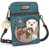 CHALA Ocean Collection Cell Phone Crossbody Purse-Women PU Leather/Canvas Multicolor Handbag with Adjustable Strap