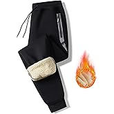 STICKON Mens Winter Fleece Pants Warm Sherpa Lined Sweatpants with Pockets
