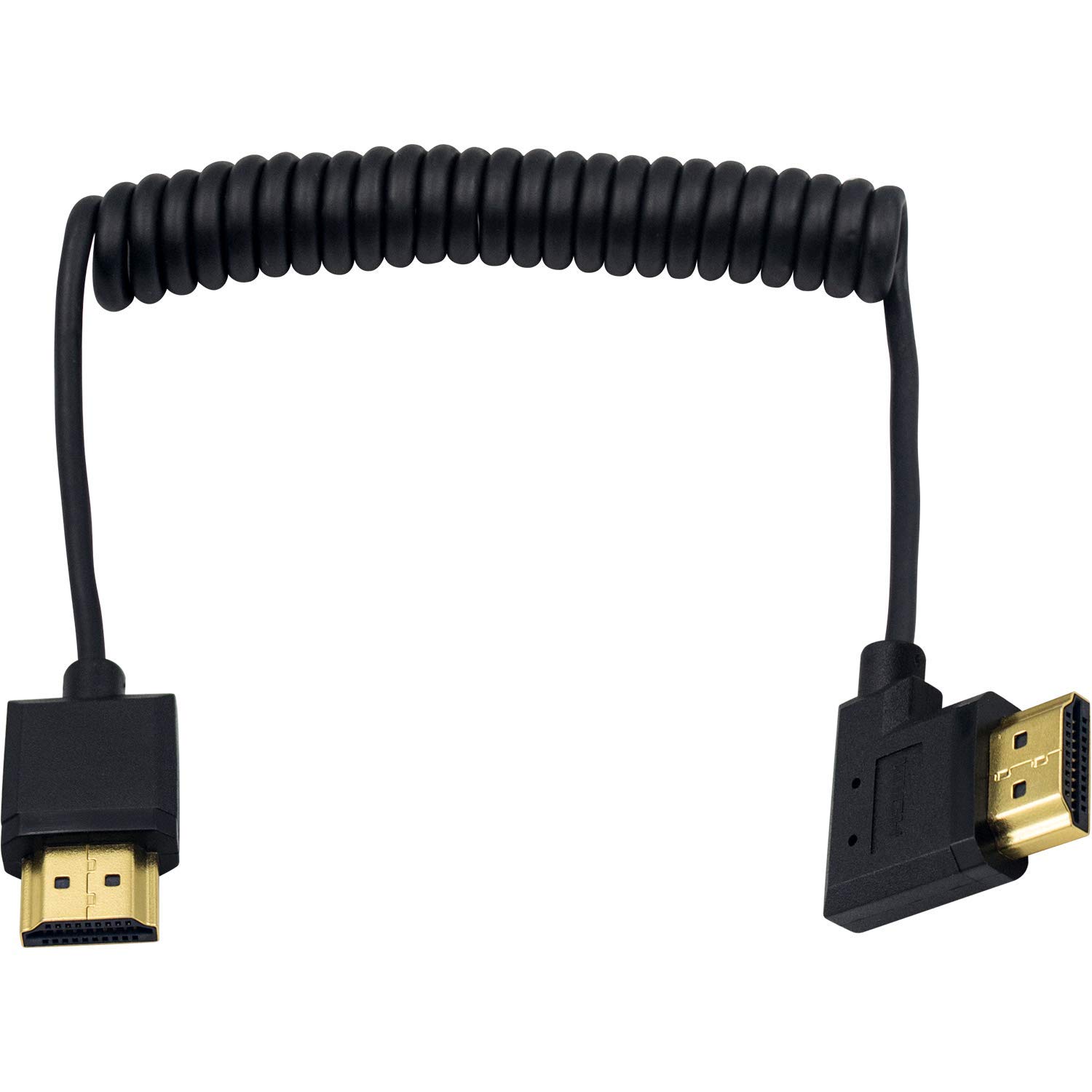 Photo 1 of Duttek 4K Coiled Short HDMI Cable 1FT-4FT, Left Angled 90 Degree HDMI Male to Male Cable Extreme Thin/Samll for 3D and 4K Ultra HD TV Stick