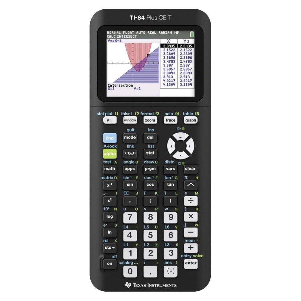 Texas Instruments 84PLCE/TBL/2E5/A TI-84 Plus CE-T Graphic Calculator with USBK Link