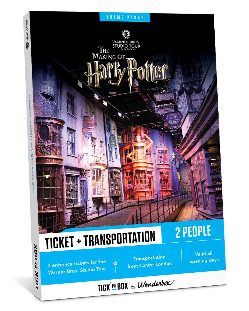 Tick&Box - Gift Box - Harry Potter Studio - Visit The Warner Bros Studio Tour in London - 1 Day Entry for 2 & Transfer from London - Unique Harry Potter Gifts Idea - Valid for 2 years