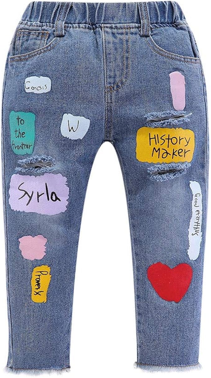 colorful ripped jeans