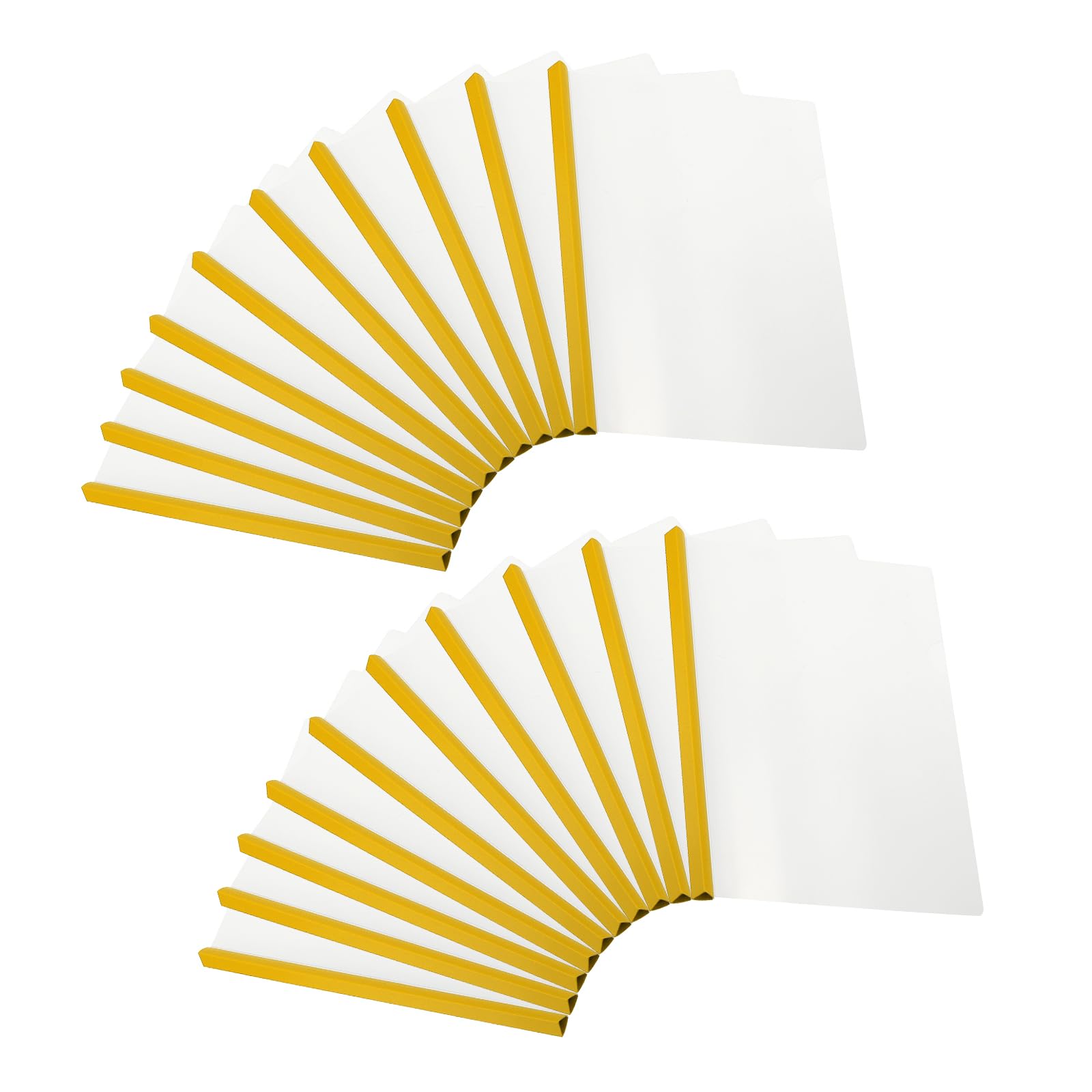 PATIKIL Clear Report Covers with Sliding Bar, 20 Pcs 15mm Slide-Grip Resume Cover 135 Sheets Capacity, A4 Presentation Folders for File, Resume, Yellow