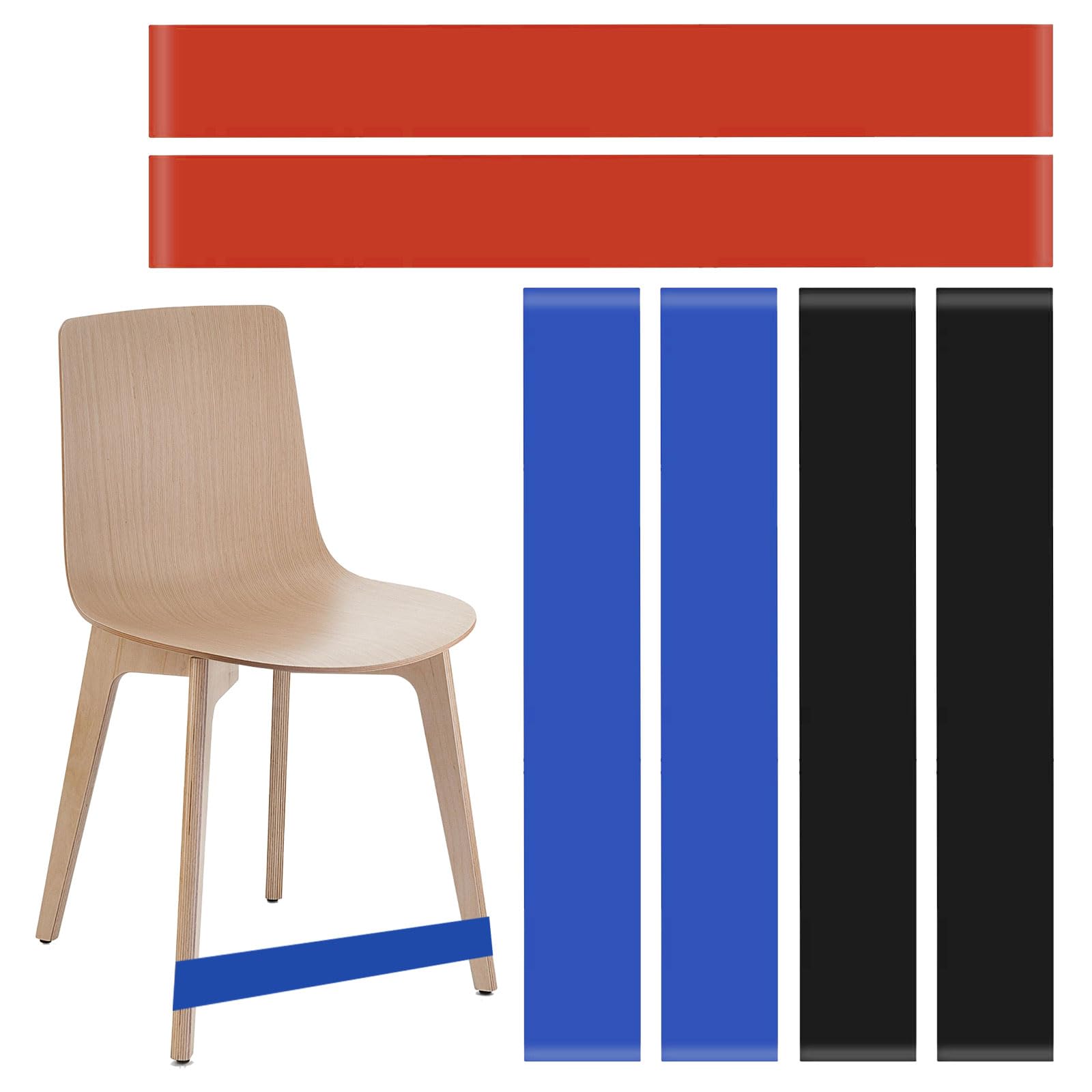 EUPSIIU 6 Pcs Stretchy Chair Band, Chair Bands Stretch Foot Band, Bouncy Stretch Resistant Bands, Sensory Chair Bands, Seating Straps for Classroom Chairs and Desk Chairs Feet Band (Multicolor)