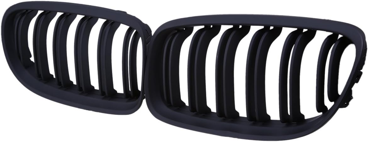 Possbay E90 E91 Front Grill Twin-fin Matte Black Kidney Grille, Facelift, 2pcs