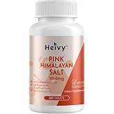 Heivy Pink Himalayan Salt Tablets 1000mg - Sodium Chloride 988mg, 365 Tablets, Non-GMO, Mineral-Rich Electrolyte Balance and Hydration