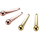 LISAPACK 4 Pack Metal Eye Cream Applicator, Eye Serum Roller Ball Massager Stick for Reduce Depuffer, Massage (Gold&Rose Gold)