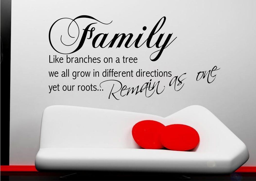 FAMILY ROOTS LIFE BRANCHES QUOTE WALL ART STICKER TRANSFER DECAL MURAL STENCIL WSD478