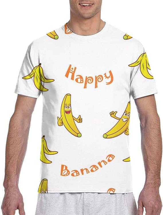 Amazon Co Jp 黄色のカラフルなかわいいバナナ Tシャツメンズ 半袖プリント 夏 カジュアルファッション 人気 クルーネック ゆったりとしたスポーツの快適性 ユニセックス 服 ファッション小物