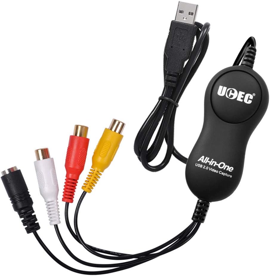 UCEC USB 2.0 Video Capture Card Device, VHS VCR TV to DVD Converter for Mac OS X PC Windows 7 8 10: Home Audio & Theater