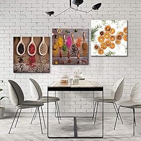 3 Panel Canvas Wall Art Delicious Food Pictures Home Wall Decorations for Bedroom Living Room Paintings Canvas Prints Framed - 12"x12"x3 Panels