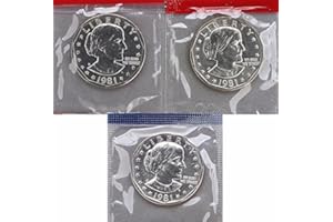 UNITED STATES MINT 1981 Various Mint Marks P D & S Susan B. Anthony SBA Gem UNC BU Dollars Original Mint Cello Collection Uncirculated