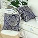 CaliTime Throw Pillow Covers Pack of 2 Supersoft Vintage Damask Floral Cushion Cases Shells for Couch Sofa Home Decor 18 X 18 Inches Navy Blue